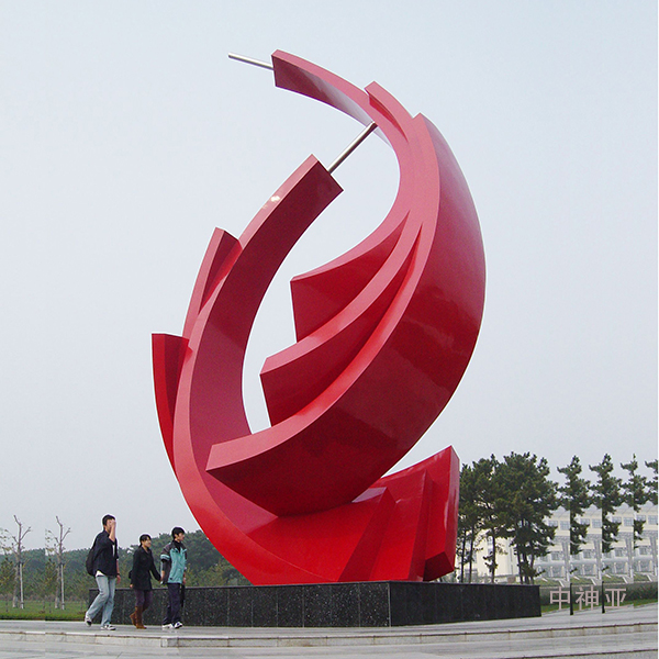 《航》高18m 不銹鋼著色 設(shè)計(jì)：汪偉 2004年 位于山東大學(xué)威海分校